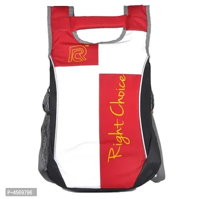 Stylish White and Red Unisex Backpack