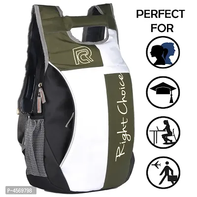 Stylish White and Olive Unisex Backpack