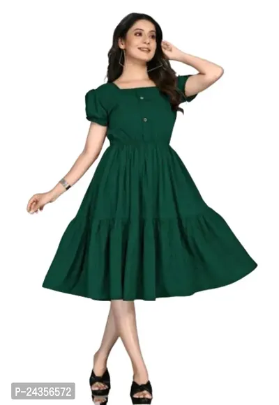 Classic Rayon Solid Dresses for Women