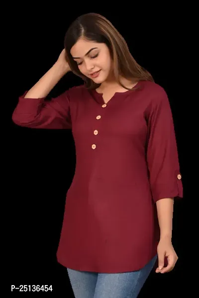 Classic Elegant Women Tops  Tunics(MAROON)-thumb4