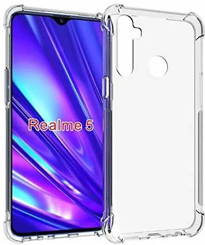 CELZO 4 Side Full Protection Back Cover Case for Oppo Realme 5 Pro - (Transparent)