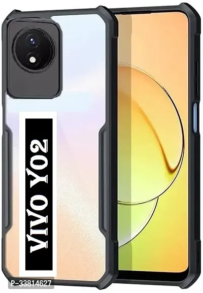 CASEHUNT Back Cover for Vivo Y02 4G Black Grip Case Pack of 1-thumb0