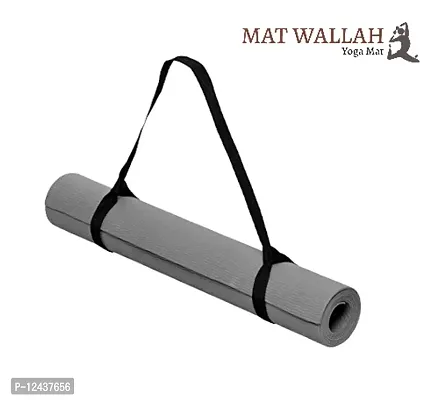 MatWallah 100%EVA Eco Friendly Yoga Mat and Exercise Mat with Carry Strap | Grey 4 mm Yoga Mat