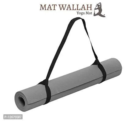 MatWallah 100%EVA Eco Friendly Yoga Mat and Exercise Mat with Carry Strap | Grey 4mm Yoga Mat-thumb0