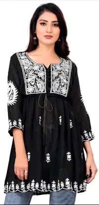 georgette Embroidered Womens Stitched Kurti,Top and tunic-thumb2