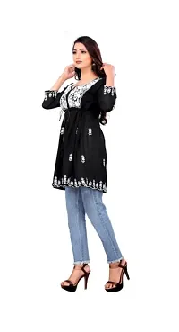 georgette Embroidered Womens Stitched Kurti,Top and tunic-thumb3