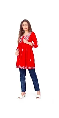 georgette Embroidered Womens Stitched Kurti,Top and tunic-thumb2