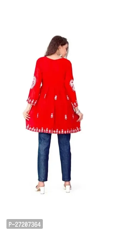 georgette Embroidered Womens Stitched Kurti,Top and tunic-thumb5