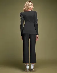 Office wear Black Plain Top And Trouser set as co-ords set-thumb1