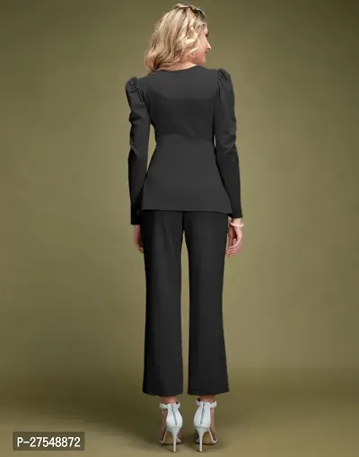 Office wear Black Plain Top And Trouser set as co-ords set-thumb2