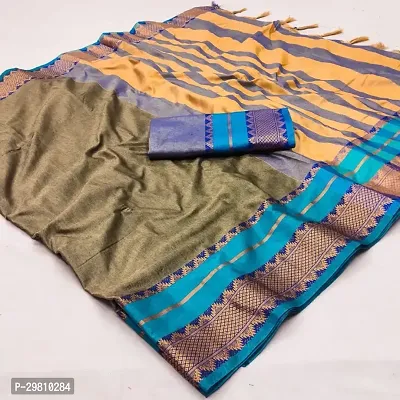 Stylish Cotton Silk Copper Printed Saree With Blouse Piece-thumb0