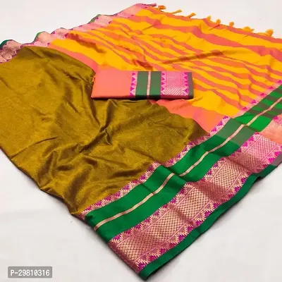 Stylish Cotton Silk Multicoloured Printed Saree With Blouse Piece-thumb0