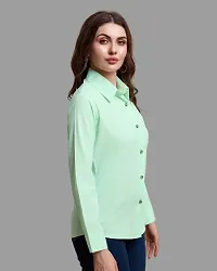 Elegant Green Polycotton Solid Shirt For Women-thumb2