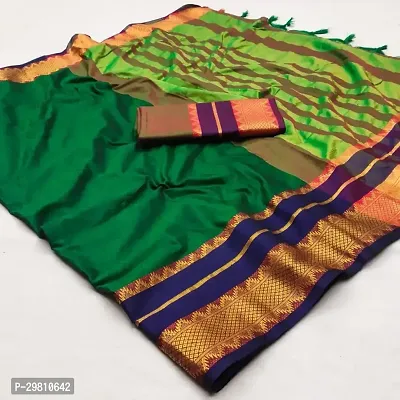 Stylish Cotton Silk Multicoloured Printed Saree With Blouse Piece-thumb0