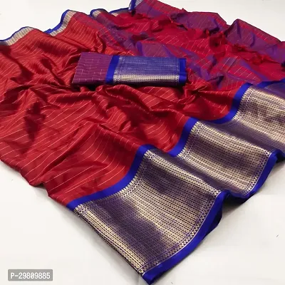 Stylish Cotton Silk Maroon Printed Saree With Blouse Piece