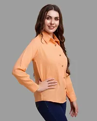 Elegant Orange Polycotton Self Design Shirt For Women-thumb2