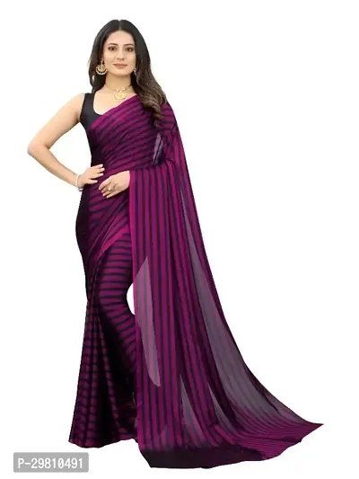 Stylish Georgette Multicoloured Printed Saree With Blouse Piece-thumb0