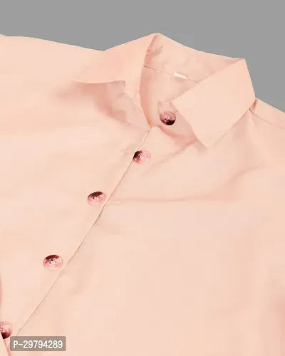 Elegant Orange Crepe Solid Shirt For Women-thumb4