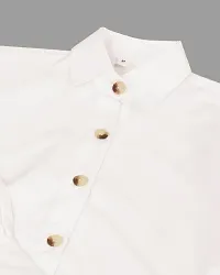 Elegant White Crepe Solid Shirt For Women-thumb3