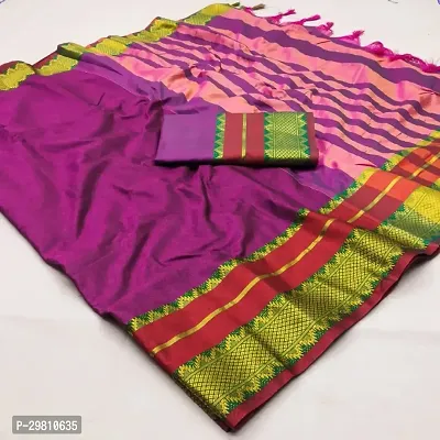 Stylish Cotton Silk Multicoloured Printed Saree With Blouse Piece-thumb0