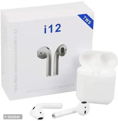 Otos i12 TWS Airpods Bluetooth headset with Mic and Touch Bluetooth Headset  (White, True Wireless)-thumb0