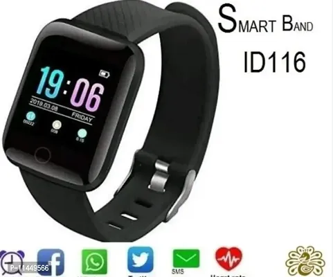 ID116Bluetooth Smart Fitness Band Watch with Heart Rate Activity Tracker, Step and Calorie Counter, Blood Pressure, OLED Touchscreen for Men/Women-thumb0