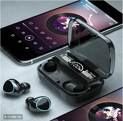 boAt Airpods Earbuds M10 wireless bluetooth earbuds and headphones V5.1 Bluetooth earphones true wireless stereo HIFI ultra small bass full buds fast charging 2200MAH power bank with micro USB (Black-thumb0