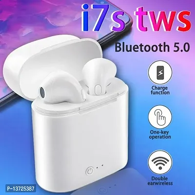 i7S TWS Bluetooth Earbuds Headphone with Charging Box -White-thumb0