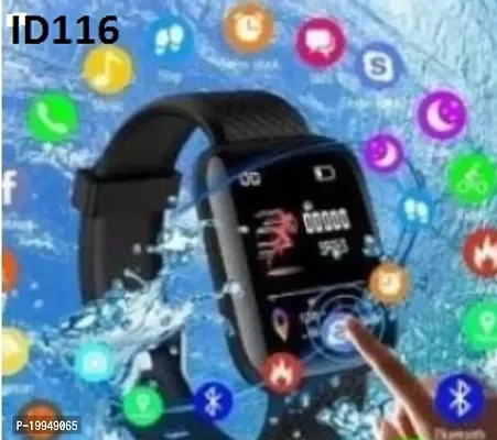 ID-116 Smartwatch for Men's Womens Boys Girls, Bluetooth Smart Fitness Band Watch with Heart Rate Activity Tracker Step  Sports Activity Tracker Smart Watch-thumb0