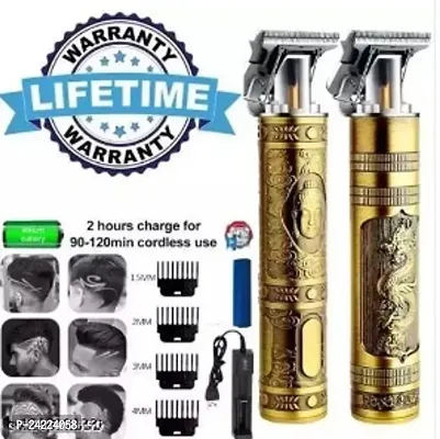 Vintage T9 Trimmer for Men Hair Zero Gapped Clipper Professional Cordless Haircut Electric USB Charging Beard Trimmer for Men Wireless Rechargeable Personal Hair Men Grooming Beard Liner, Gold