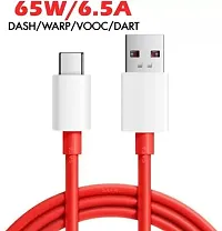 UTRAX USB Type C Cable 6.5 A DASH 1 m PVC With 65W Super VOOC, Flash Fast Charging and Sync Cable (Compatible with Oneplus, OPPO, Realme, VOOC/DASH/WARP/DART, RedWhite, One Cable)-thumb3