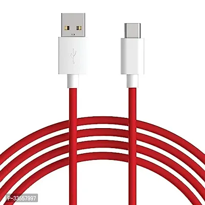 UTRAX USB Type C Cable 6.5 A 1 m PVC With 65W Super VOOC, Flash Charge  (Compatible with Oneplus, OPPO, Realme, VOOC/DASH/WARP/DART, RedWhite, One Cable)