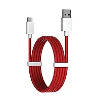 UTRAX USB Type C Cable 6.5 A 1 m PVC With 65W Super VOOC, Flash Charge  (Compatible with Oneplus, OPPO, Realme, VOOC/DASH/WARP/DART, RedWhite, One Cable)-thumb1