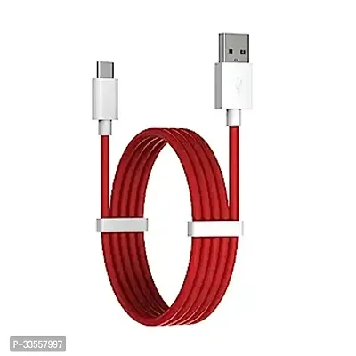 UTRAX USB Type C Cable 6.5 A 1 m PVC With 65W Super VOOC, Flash Charge  (Compatible with Oneplus, OPPO, Realme, VOOC/DASH/WARP/DART, RedWhite, One Cable)-thumb2