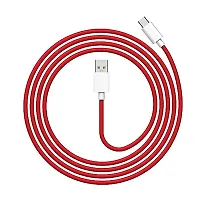 UTRAX USB Type C Cable 6.5 A 1 m PVC With 65W Super VOOC, Flash Charge  (Compatible with Oneplus, OPPO, Realme, VOOC/DASH/WARP/DART, RedWhite, One Cable)-thumb2