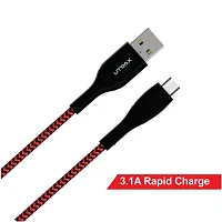 UTRAX Micro USB Cable 1 m 36W/3.0AMP Fast Charging Nylon Braided with 20000+ Bending Life Span-thumb3