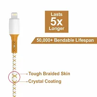 UOTRAX Lightning Cable 3 A 1 m PVC Braided with Crystal Coating Triple Coated-thumb1