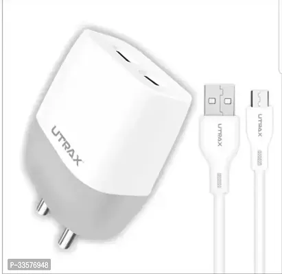 UTRAX 12 W 3 A Multi-pin Wall Charger for Mobile with Detachable Cable  (Grey, Cable Included)