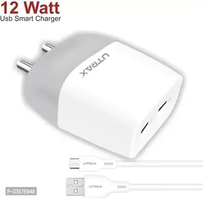 UTRAX 12 W 3 A Multi-pin Wall Charger for Mobile with Detachable Cable  (Grey, Cable Included)-thumb2