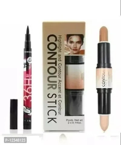 Waterproof 3_6 hr eyeliner With Beauty contour stick 2 in 1 Concealer stick