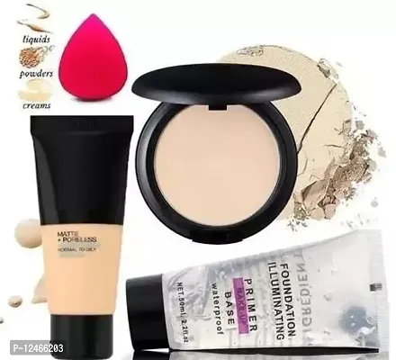 FOUNDATION + PRIMER + COMPACT POWDER + MAKEUP PUFF-thumb0