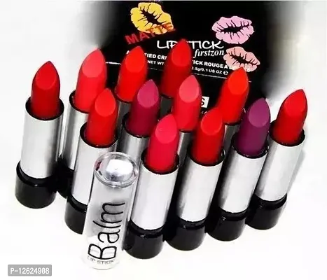 Balm Super Matte red Lipstick Combo Pack of 12 Super Shades-thumb0