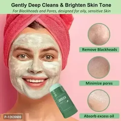 Green Tea Mask Stick for Face, Blackhead Remover with Green Tea Extract, Deep Pore Cleansing, Moisturizing,