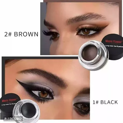 Music Flower 2in1 Water Proof Smudge Proof Long Lasting 24H Gel Eye Liner Black And Brown-thumb2