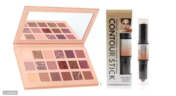 Nude Edition Eyeshadow Palette 18 (Multi color) 18 g  Stick Highlight and Contour Highlighter