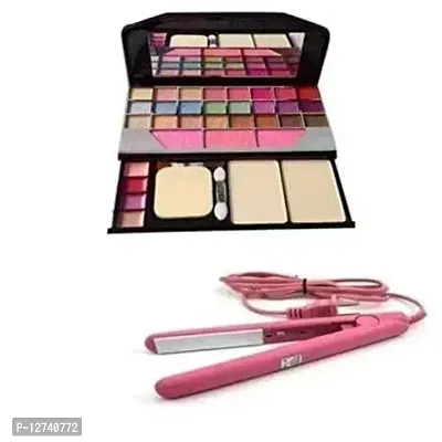 TYA 6155 Multicolour Makeup Kit with 1 Pink Mini Hair Straightner - (Pack of 2)