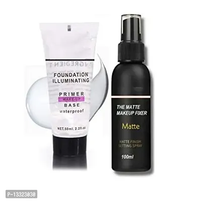 SUPER QUALITY ILLUMINATING WATERPROOF PRIMER WITH MATTE MAKEUP FIXER FOR LONG LASTING MAKEUP