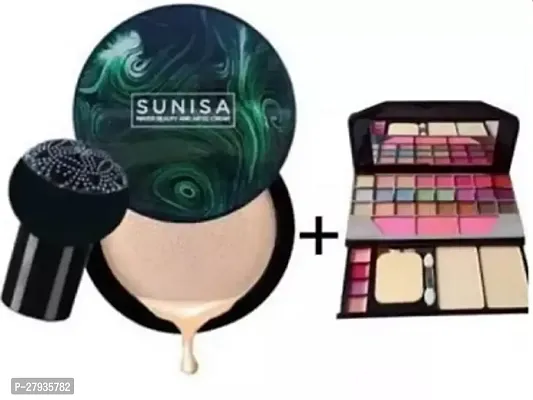 tya 6155 makeup kit + sunisa cream foundation Air Cushion CC cream mushroom foundation waterproof concealer foundation full coverage acne pimple dark spots skin ( pack of 2 ) (2 Items in the set)