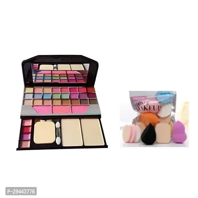 TYA Fashion 6155 Multicolor Makeup  Eye Shadow Kit With Pack Of 6 Pc Family Puff ( Makeup Sponges )