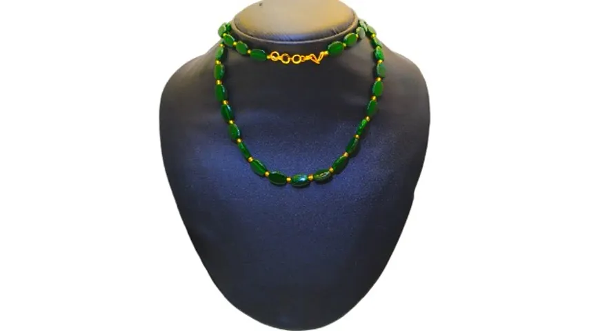 Stylish Traditional Moti Mala Alloy Necklace Chain Set For Women
